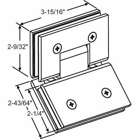 STRYBUC Glass-to-Glass Hinge 22-247BCH